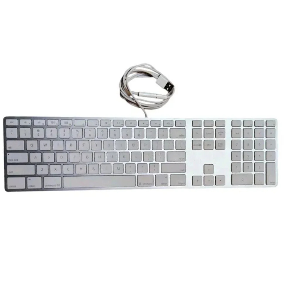 Apple Full Size Wired USB Slim 10-Key Aluminum Keyboard for Mac iMac MacBook PC